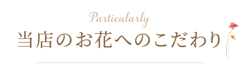 当店のお花へのこだわり